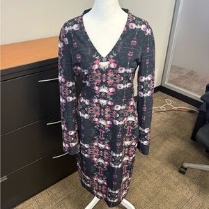 Black Halo Floral Long Sleeve Dress